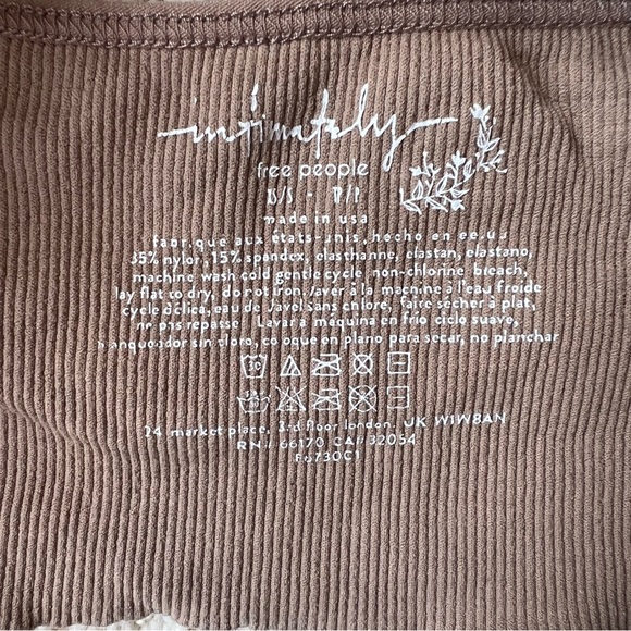 NWT FREE PEOPLE Intimately Candy Seamless Longline Bralette Sand XS/S - Picture 6 of 8